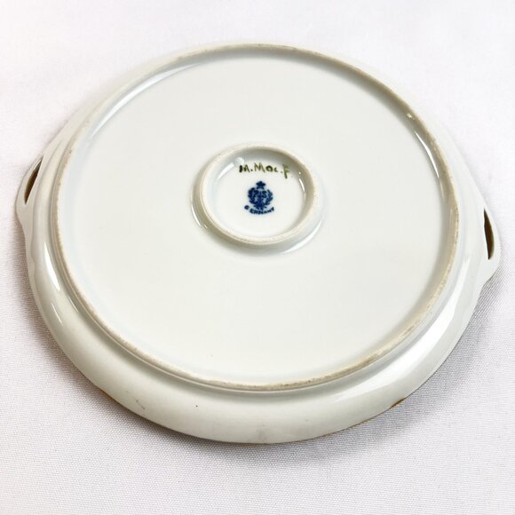 Antique P.S. Germany Hand-Painted Porcelain Plate Pink Floral Gold Trim Signed - Picture 6 of 10